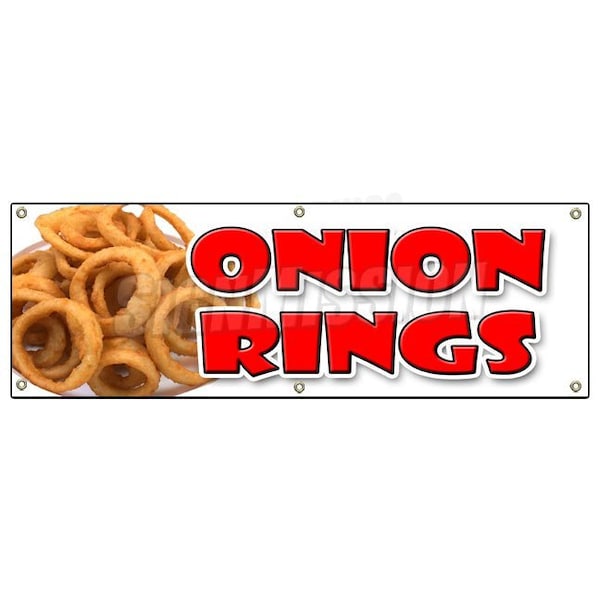 Signmission ONION RINGS BANNER SIGN deep fried vidalia sweet crispy ring french fries B-72 Onion Rings - main